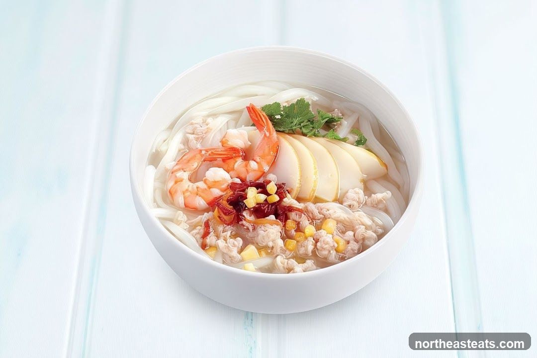 Bowl of Noodles with Shrimp and Pork