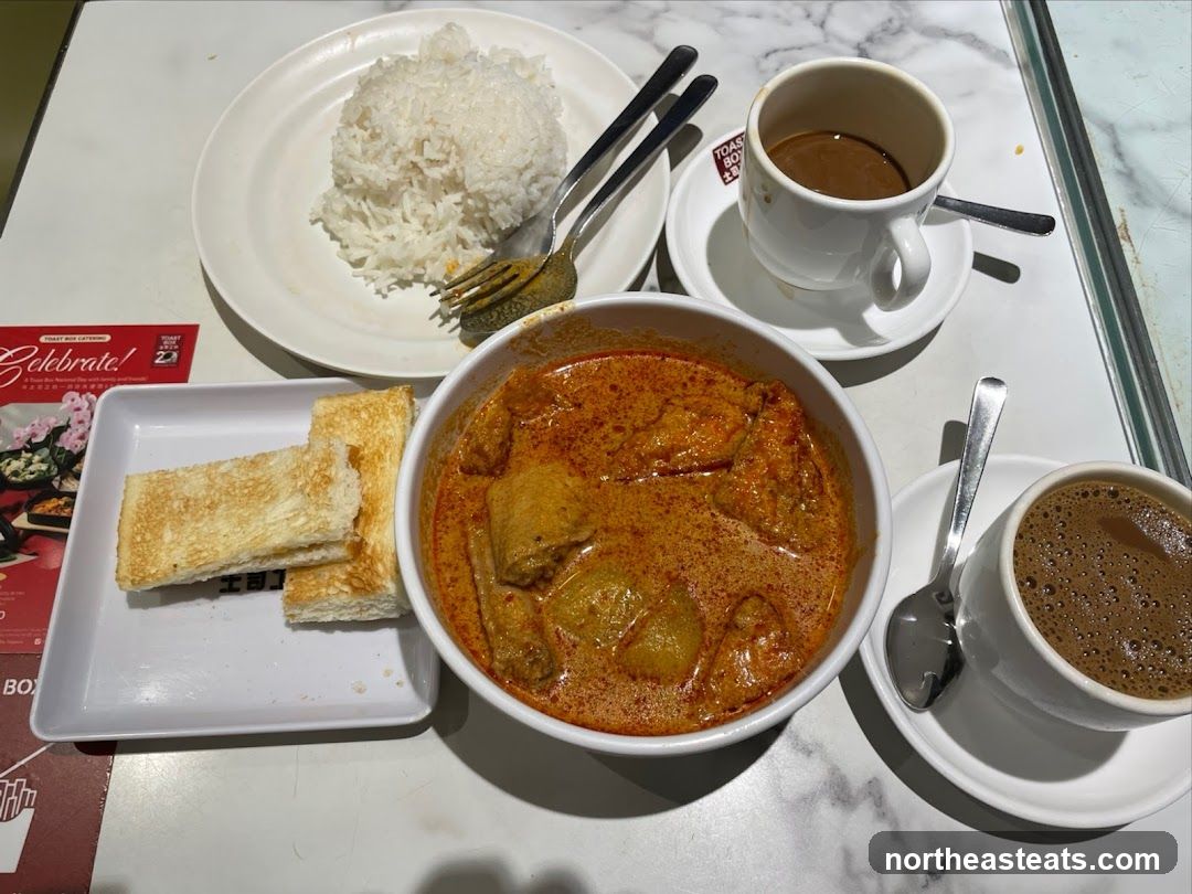 Curry Chicken with Rice and Toast
