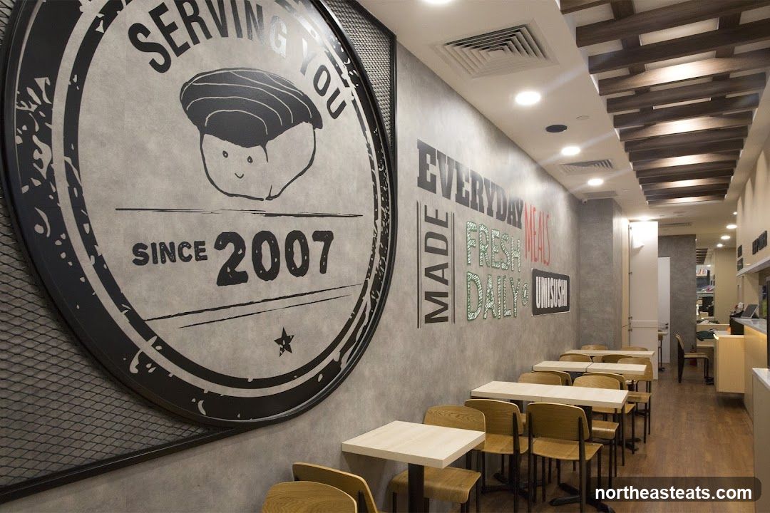 Restaurant Interior with Seating and Wall Art