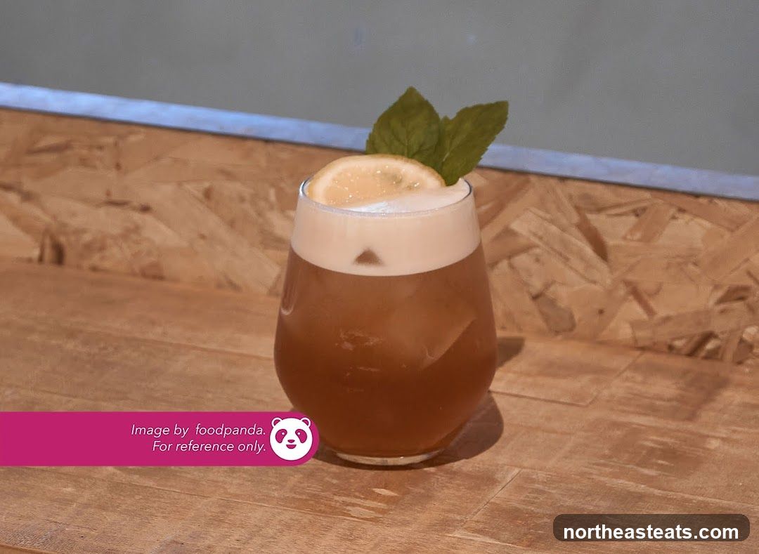 Iced Tea with Foam and Garnish