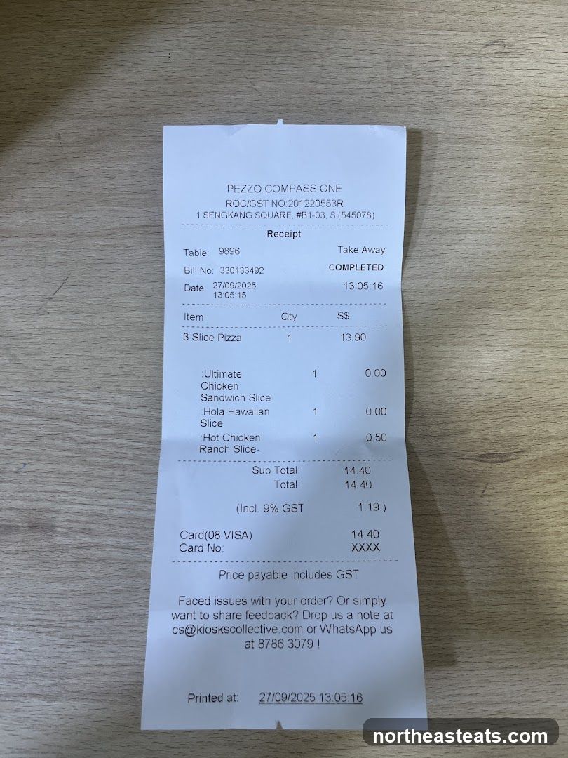 Pezzo Compass One Receipt