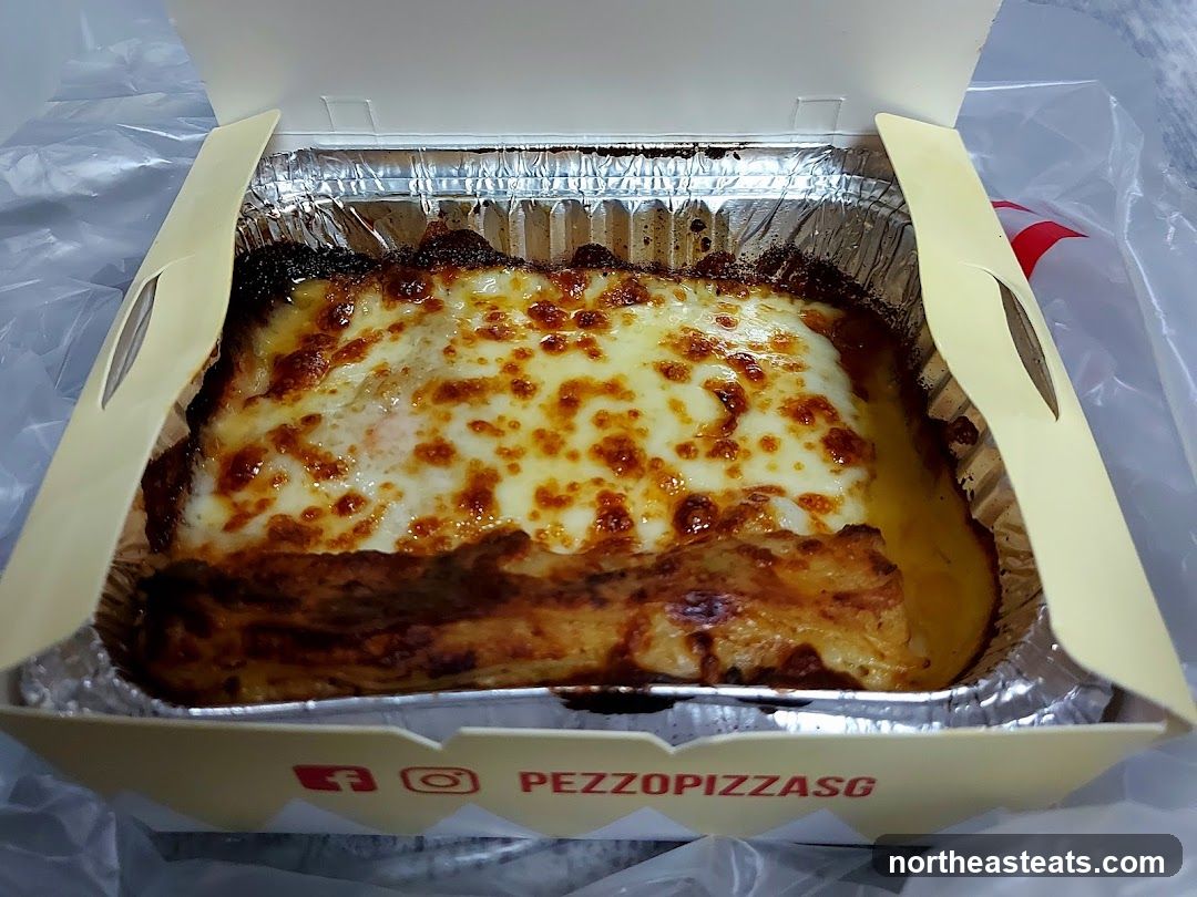 Lasagna in a Takeout Container