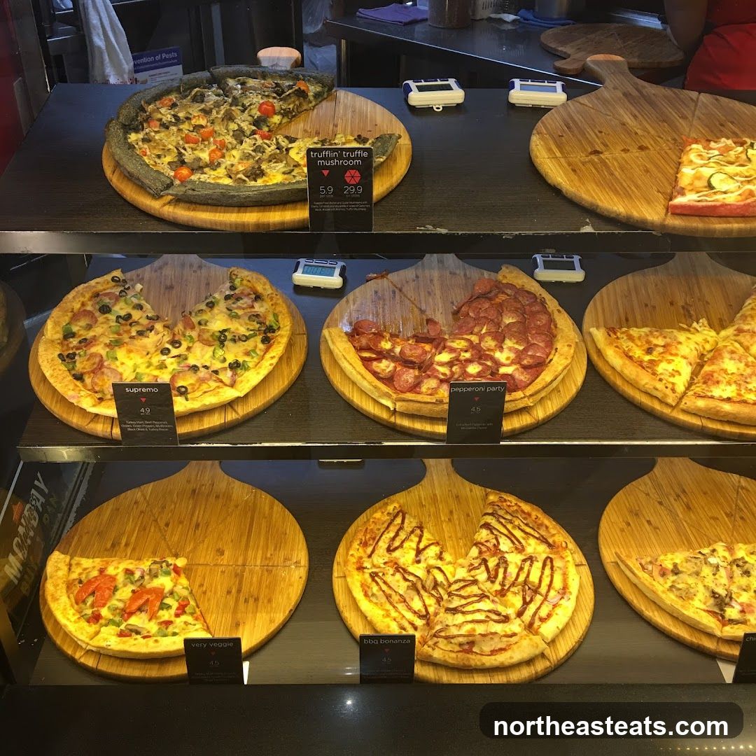 Pizzas on Display