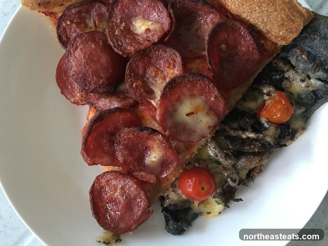 Pepperoni and Mushroom Pizza Slices
