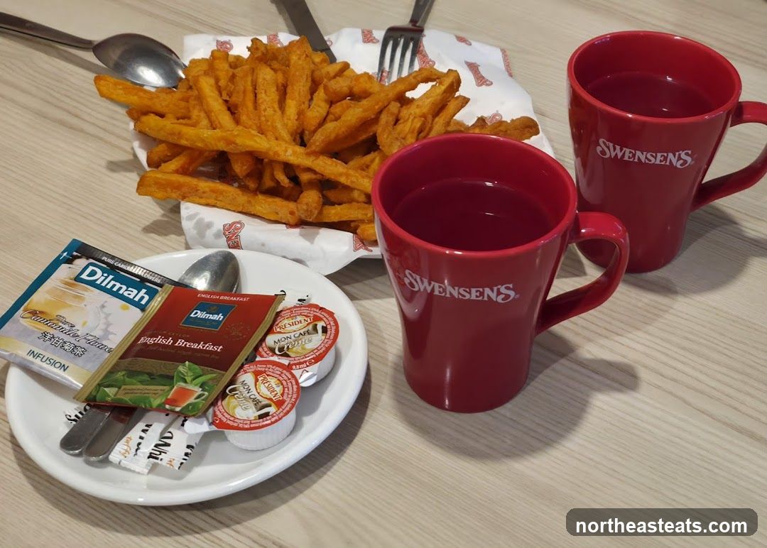 Sweet Potato Fries with Drinks