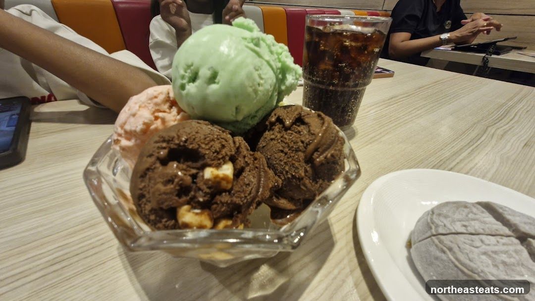 Ice Cream Sundae and Drink