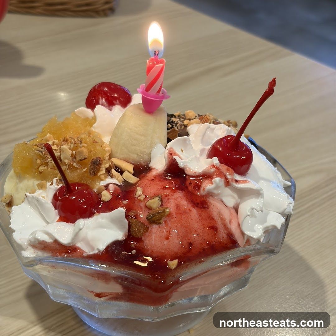 Ice Cream Sundae with Birthday Candle
