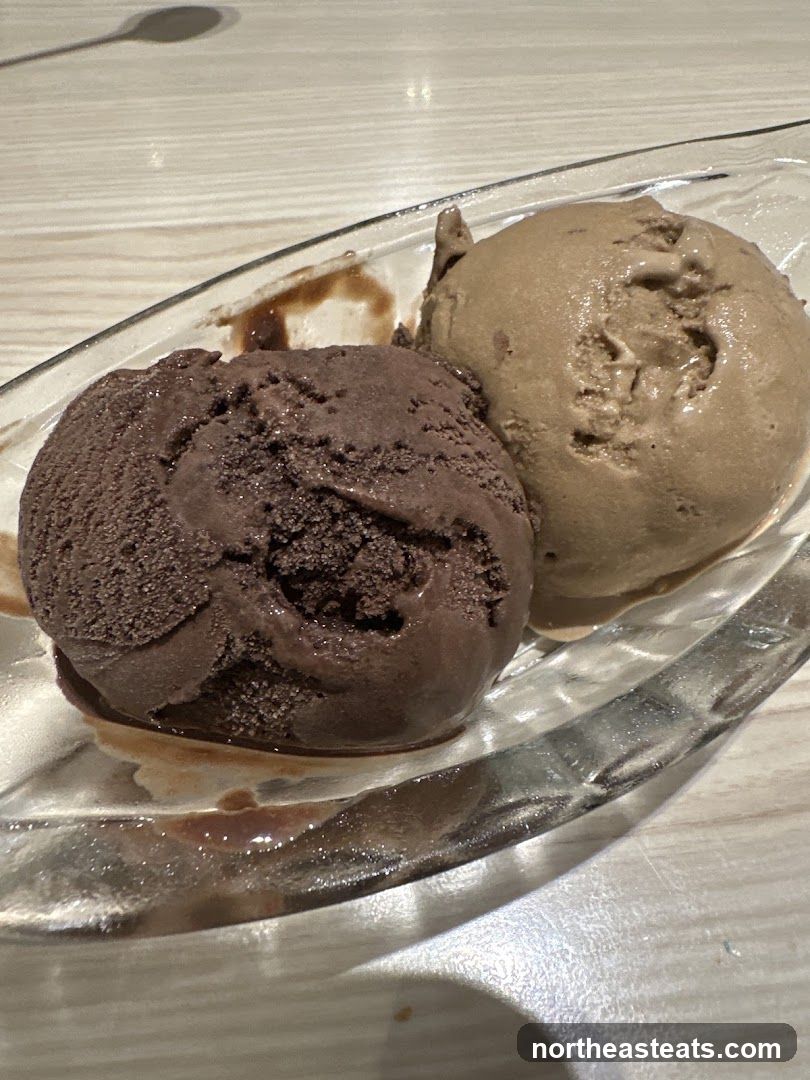 Two scoops of ice cream