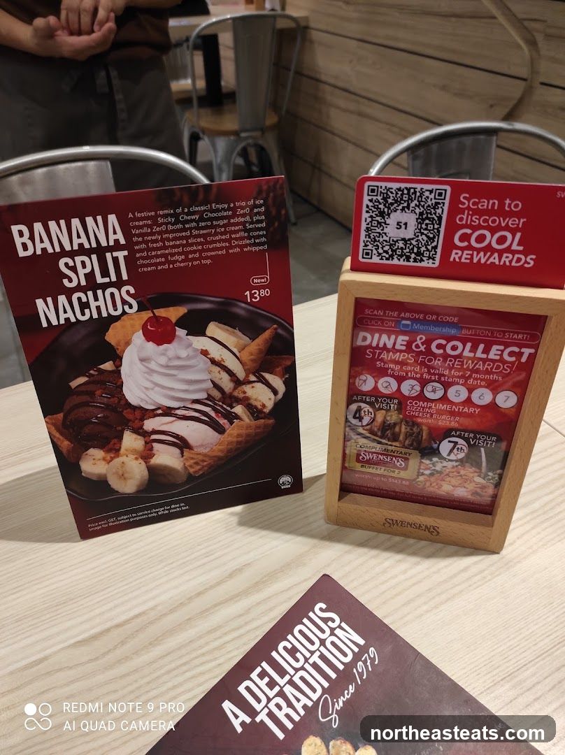 Dessert Menu and Rewards Card