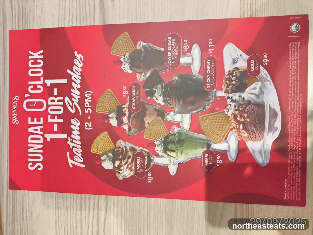 Swensen's Sundae O'Clock 1-for-1 Teatime Sundaes