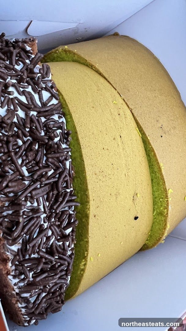 Chocolate and Pandan Swiss Rolls