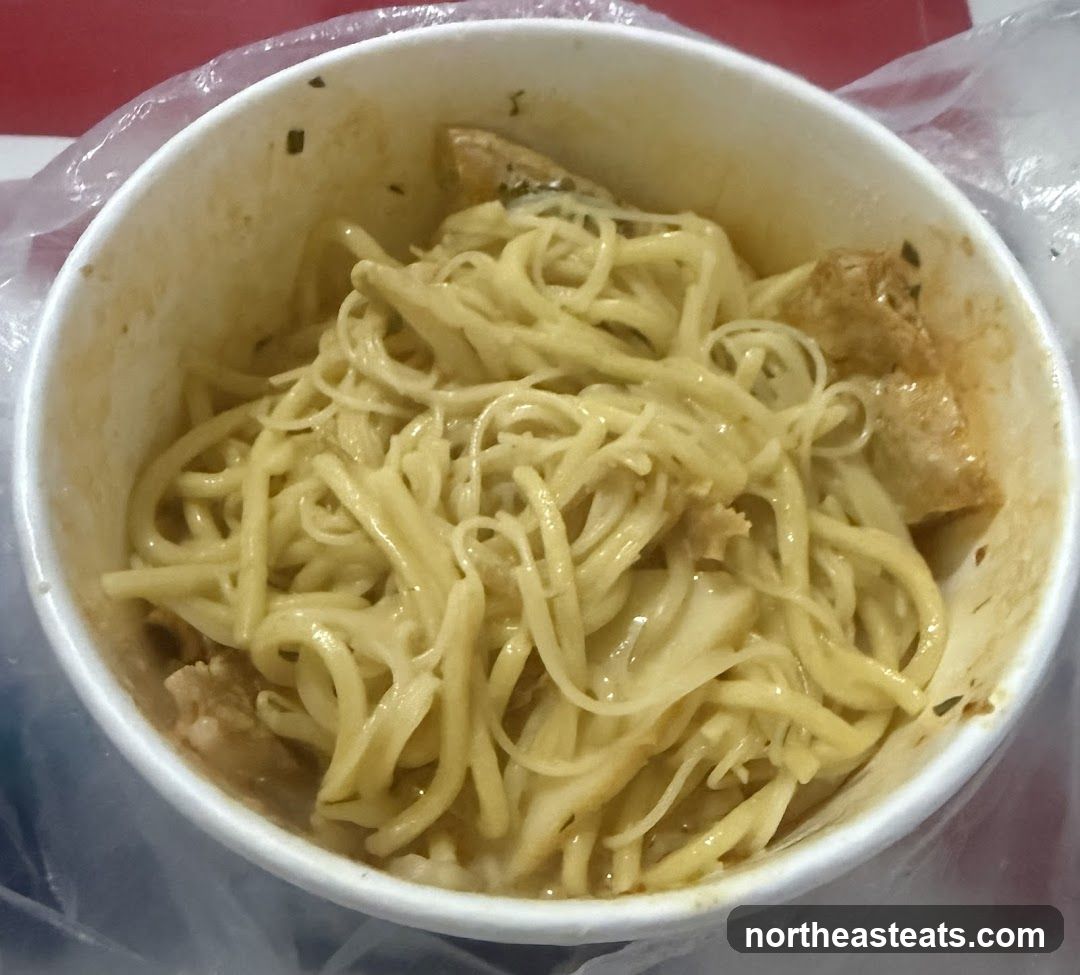 Noodles in a bowl