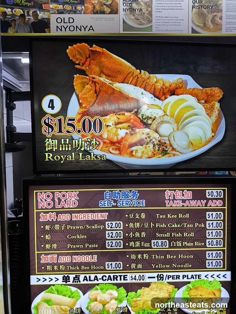 Royal Laksa Menu