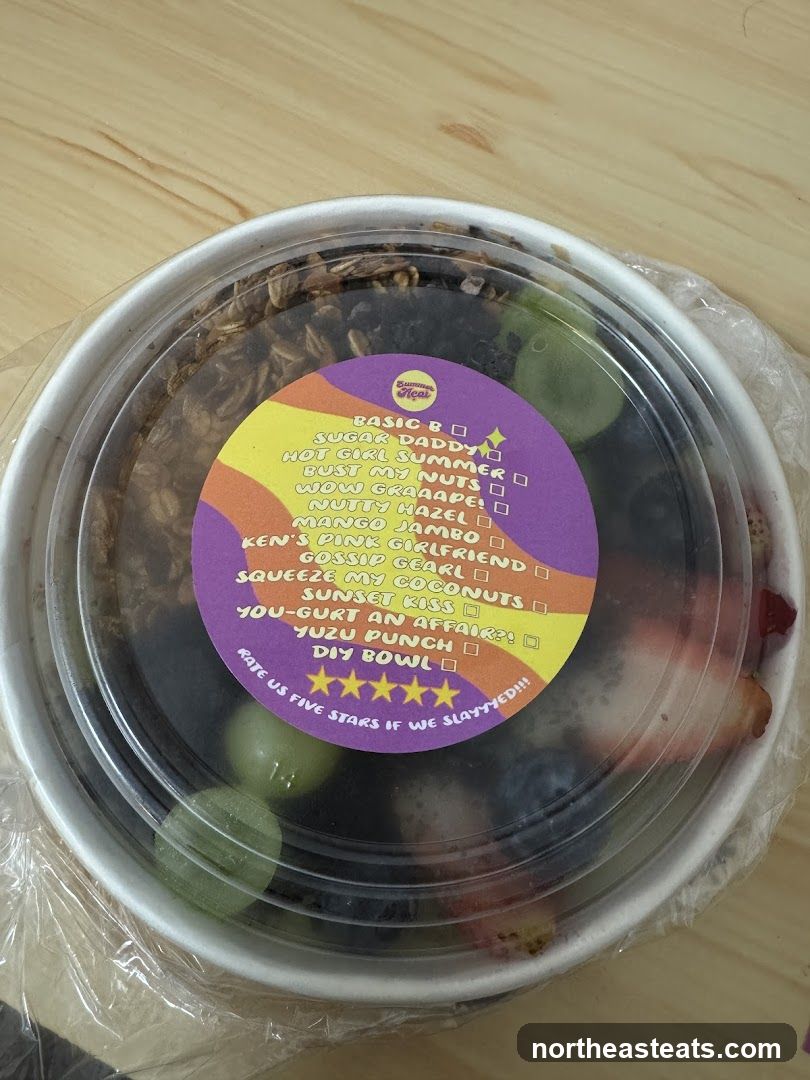 Acai Bowl Menu