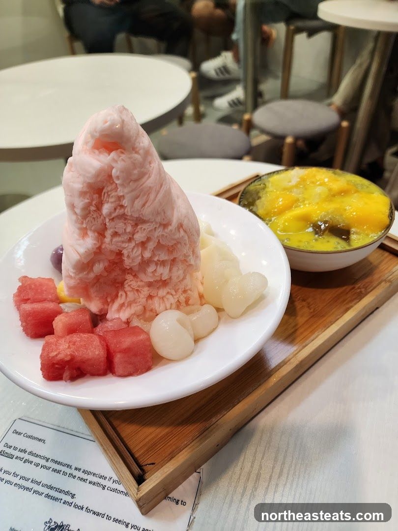 Dessert with Fruit and Shaved Ice