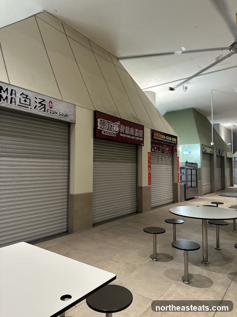 Closed Food Stalls in a Food Court