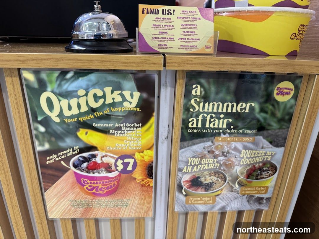 Summer Acai Menu