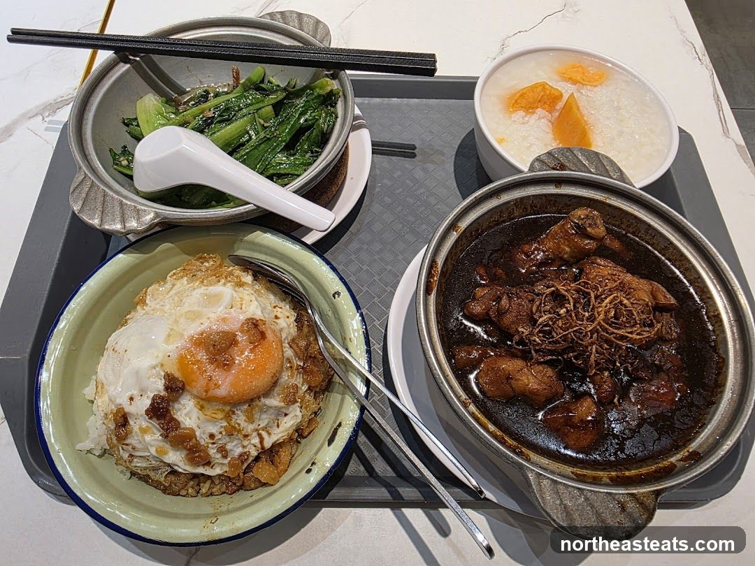 Braised Chicken with Rice and Side Dishes