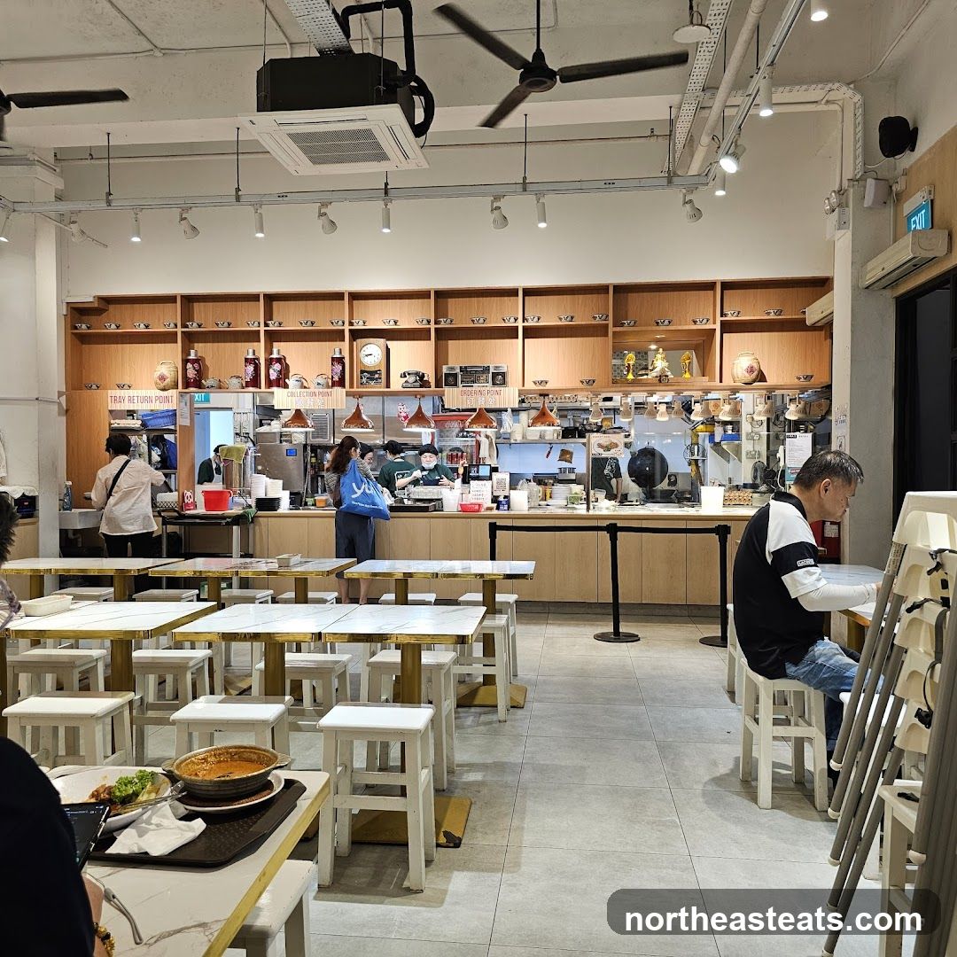 Restaurant Interior with Serving Counter