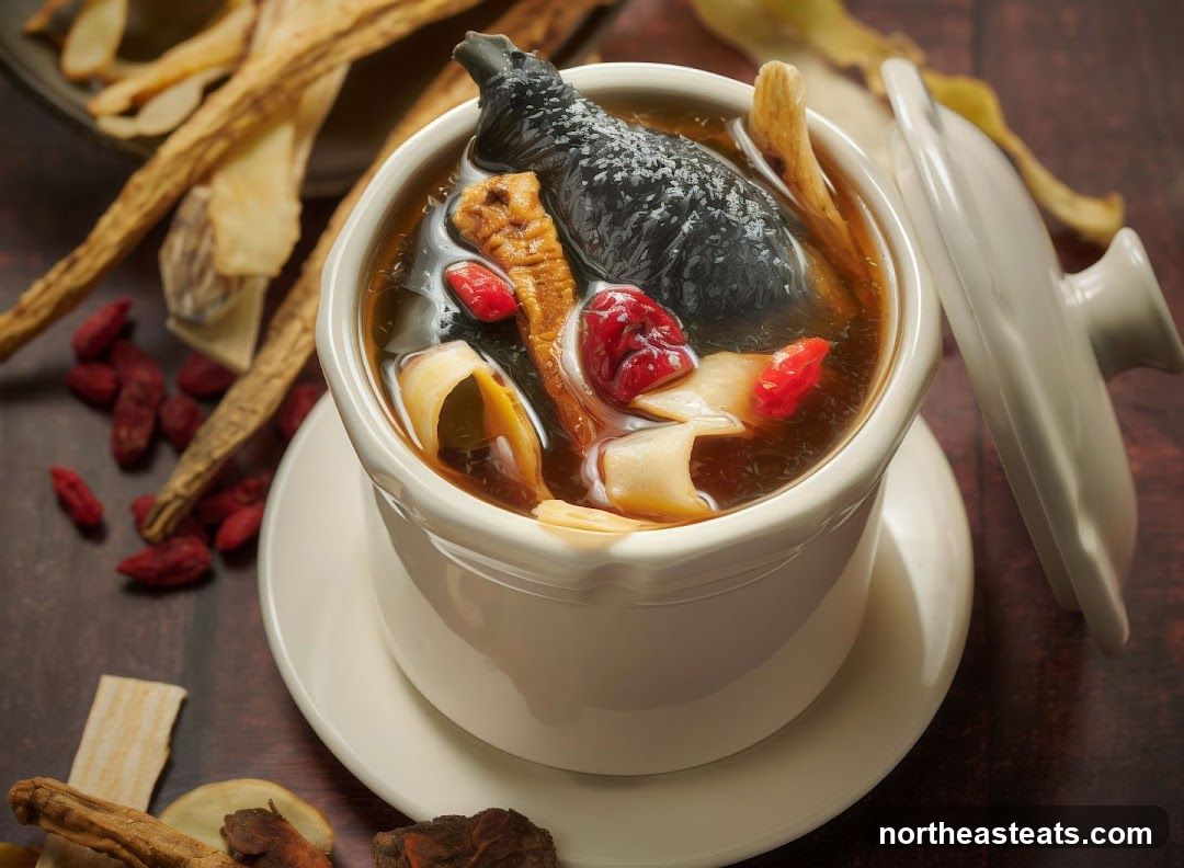 Black Chicken Soup with Herbs