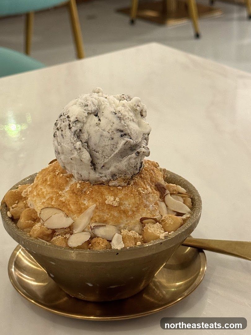 Dessert with Ice Cream and Nuts