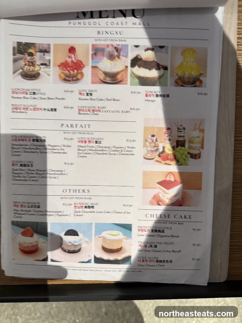 BINGSU MENU