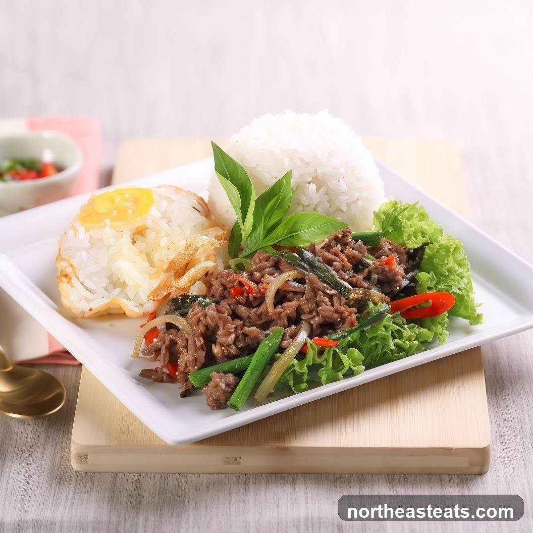 Beef with Basil and Rice