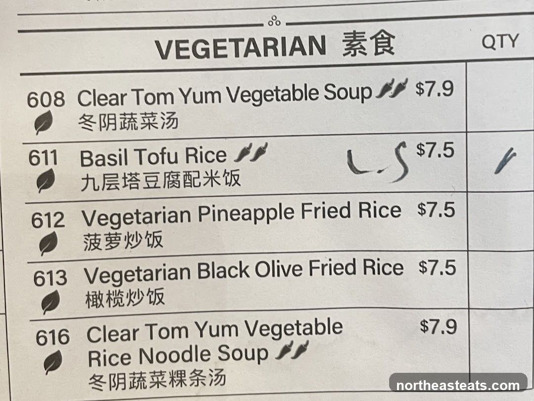 Vegetarian Menu