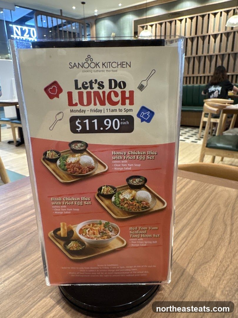 Sanook Kitchen Lunch Menu