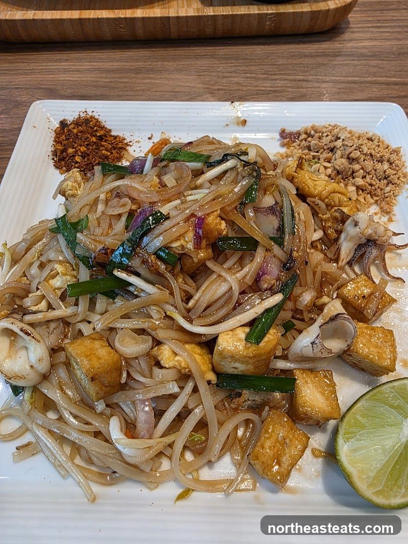 Pad Thai with Squid and Tofu