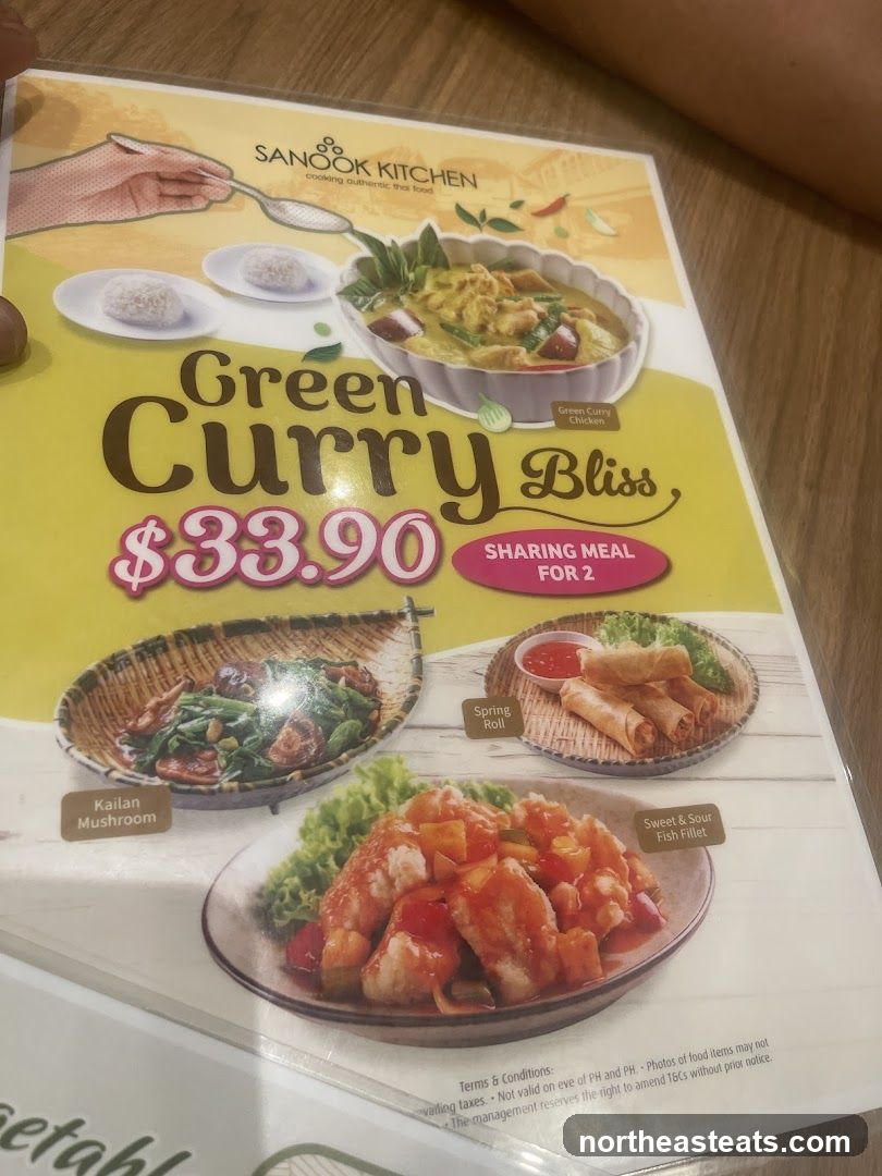 Sanook Kitchen Menu