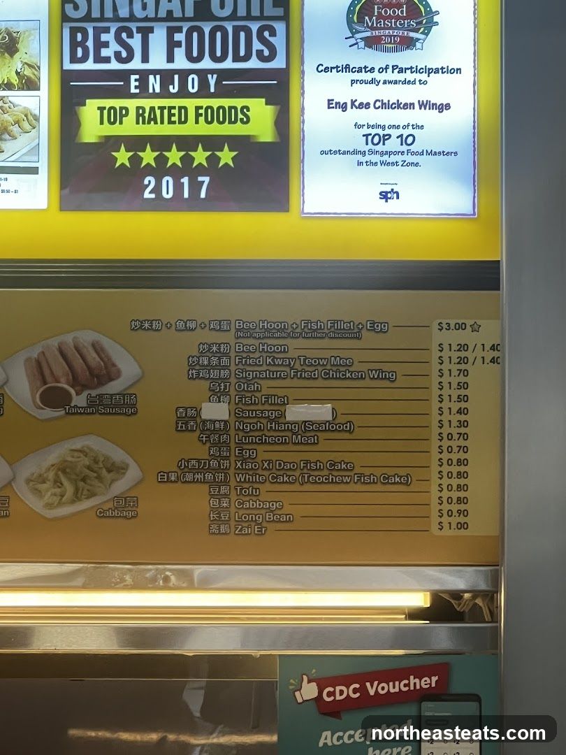 Singapore Best Foods Menu