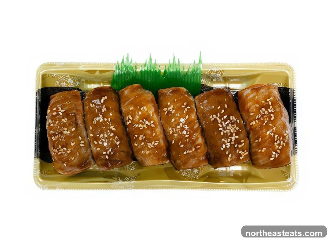 Salmon Nigiri with Sesame Seeds