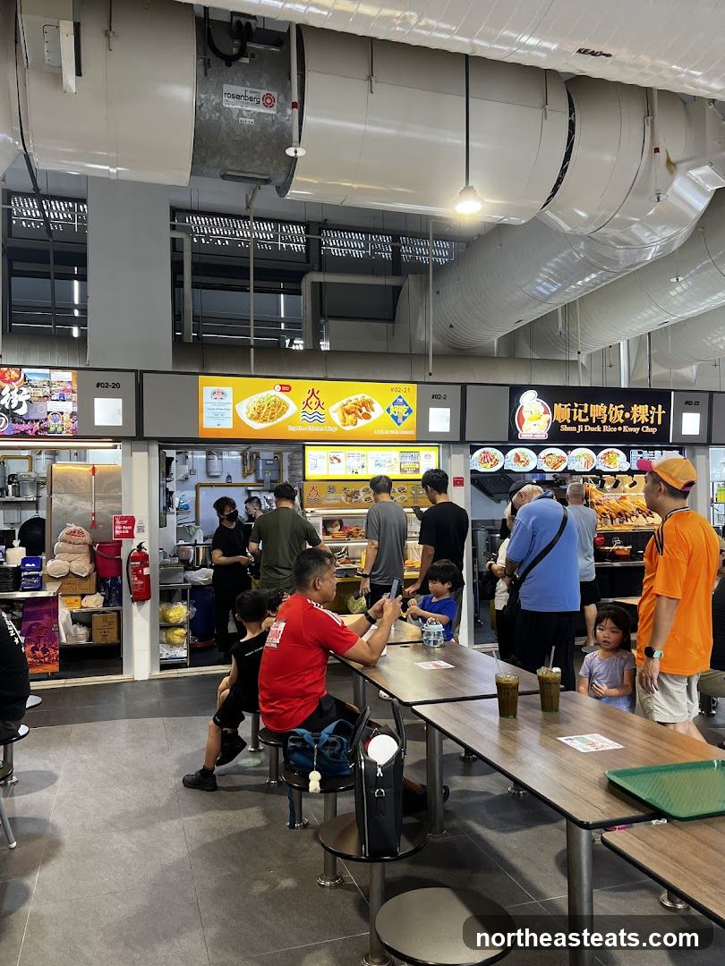 Food court with diners