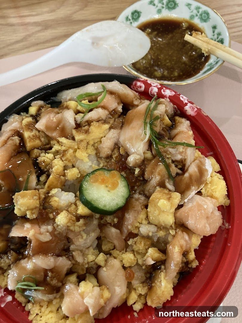 Salmon Donburi with Scrambled Eggs