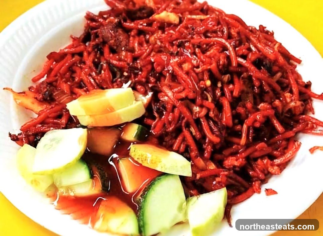 Noodles with Cucumber Slices