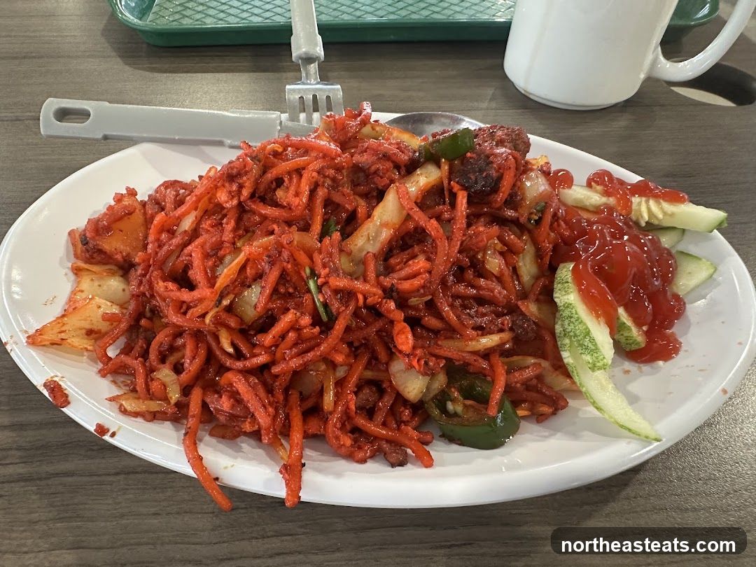 Spicy Noodles with Cucumber and Ketchup