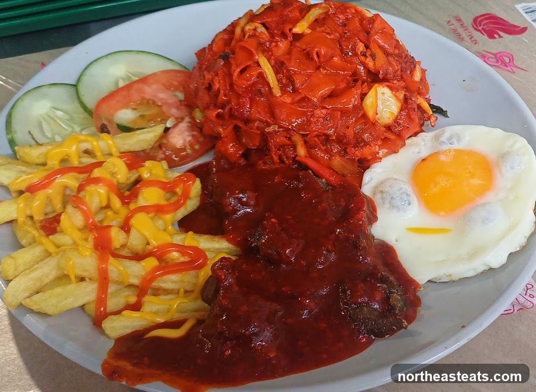 Western-style meal with Asian influences