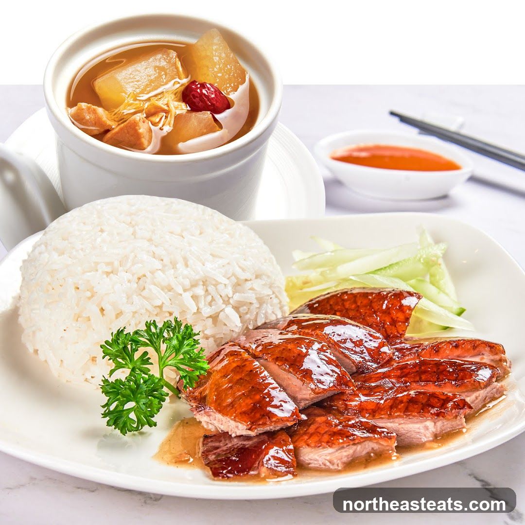 Roast Duck Rice with Soup