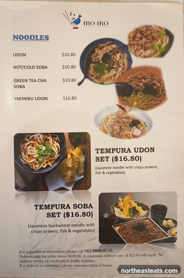 IRO IRO Japanese Restaurant Menu