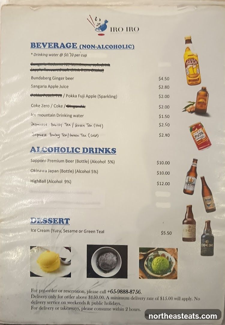 IRO IRO Menu
