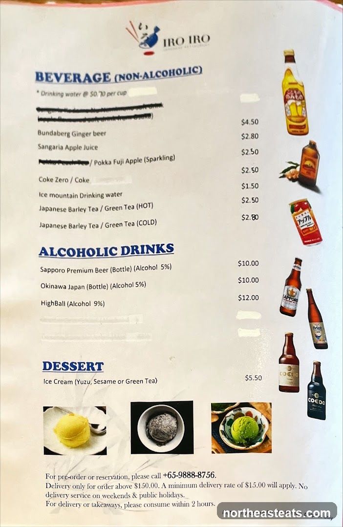 IRO IRO Menu