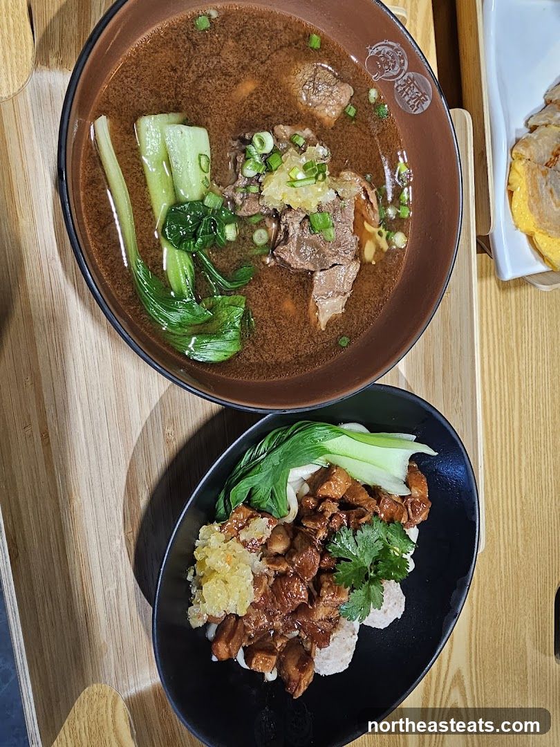 Beef Noodle Soup and Braised Pork Noodles