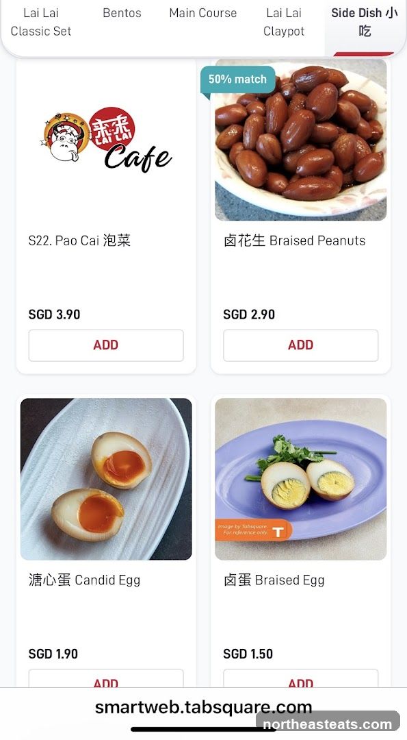 Lai Lai Cafe Menu