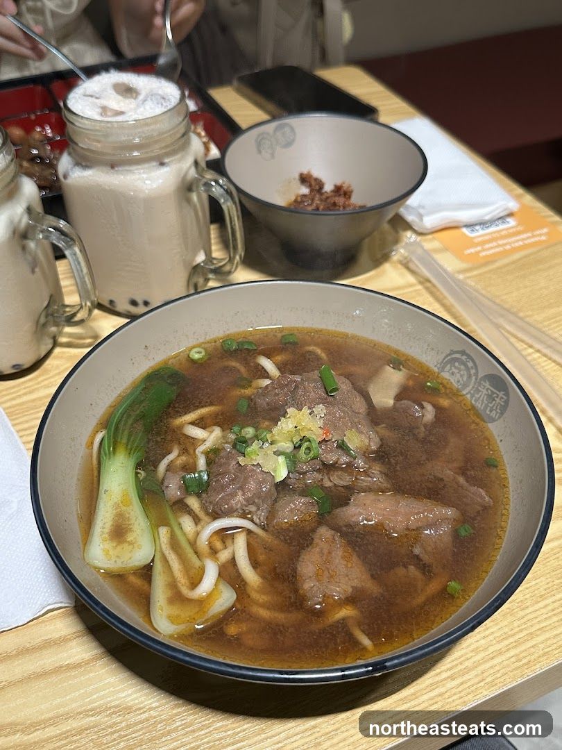 Beef Noodle Soup and Boba Tea