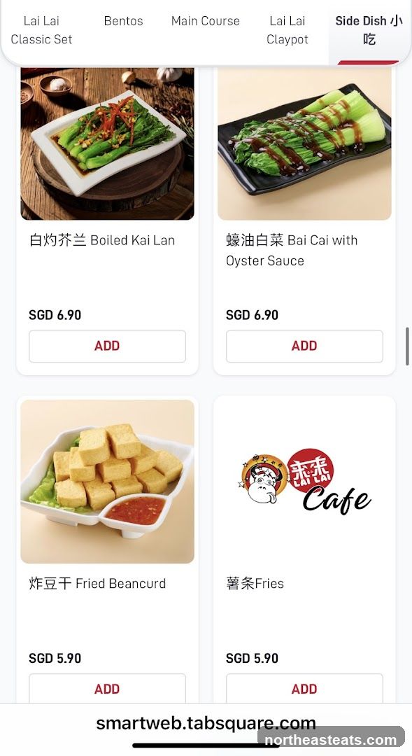Lai Lai Cafe Menu