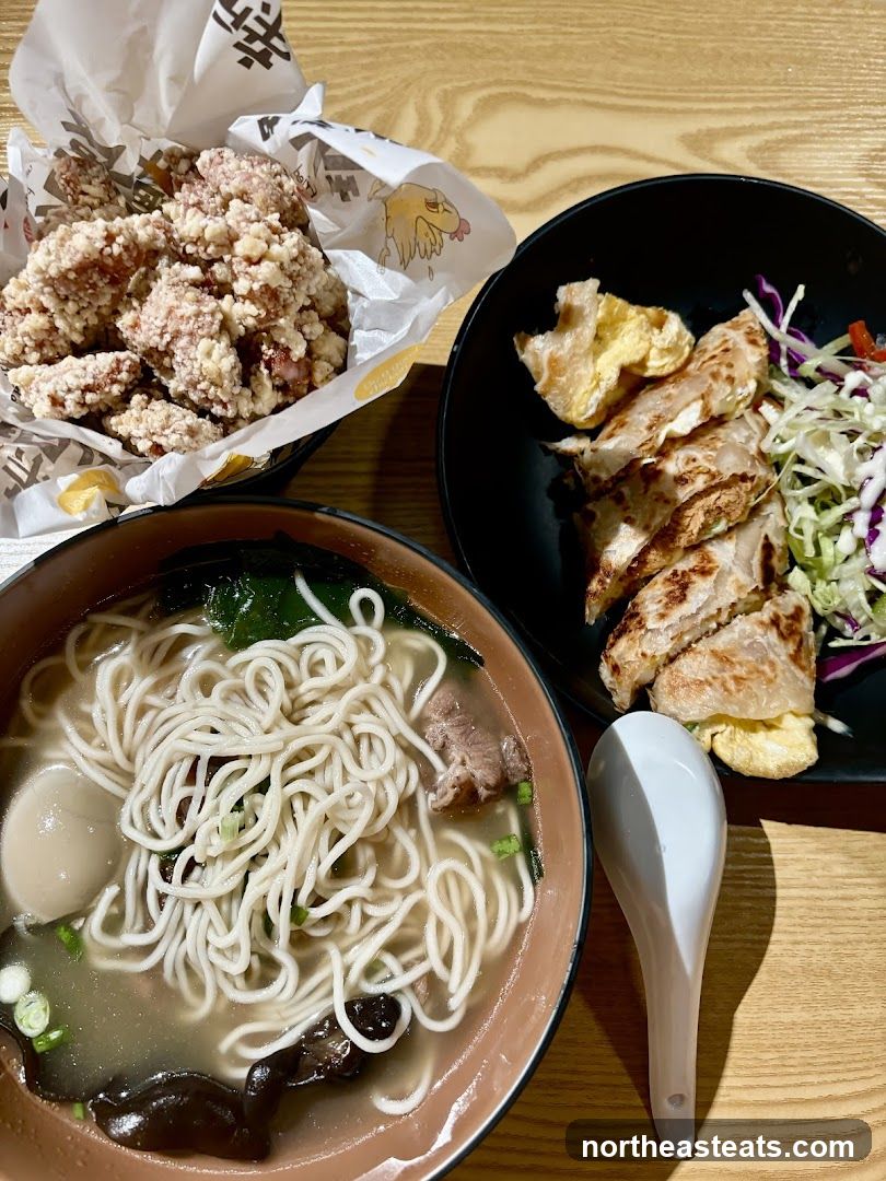 Noodle Soup and Fried Chicken
