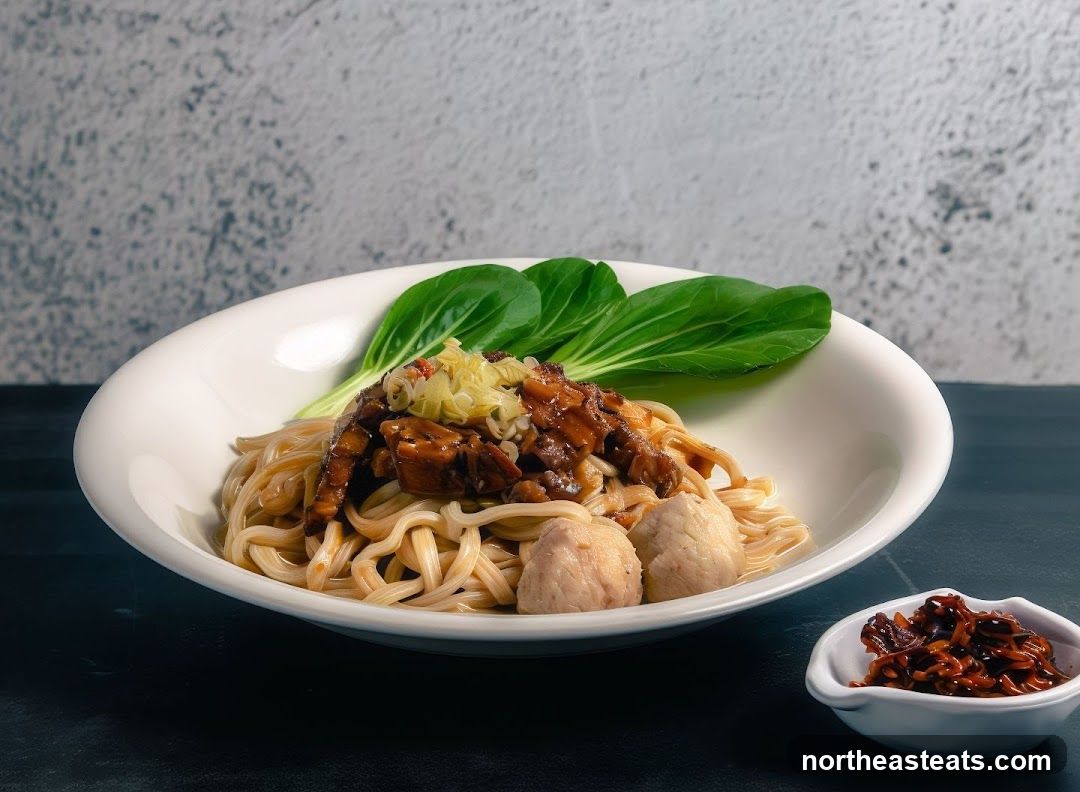Noodles with Meat and Greens