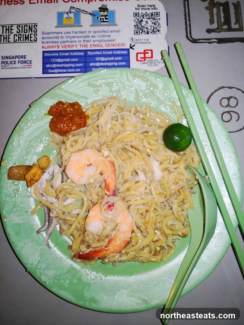 Plate of Noodles with Shrimp and Squid