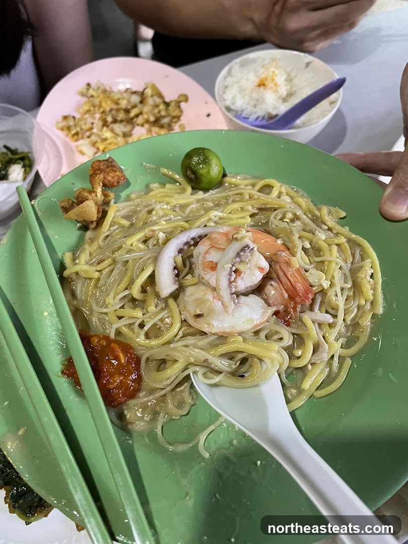 Noodles with Seafood and Rice